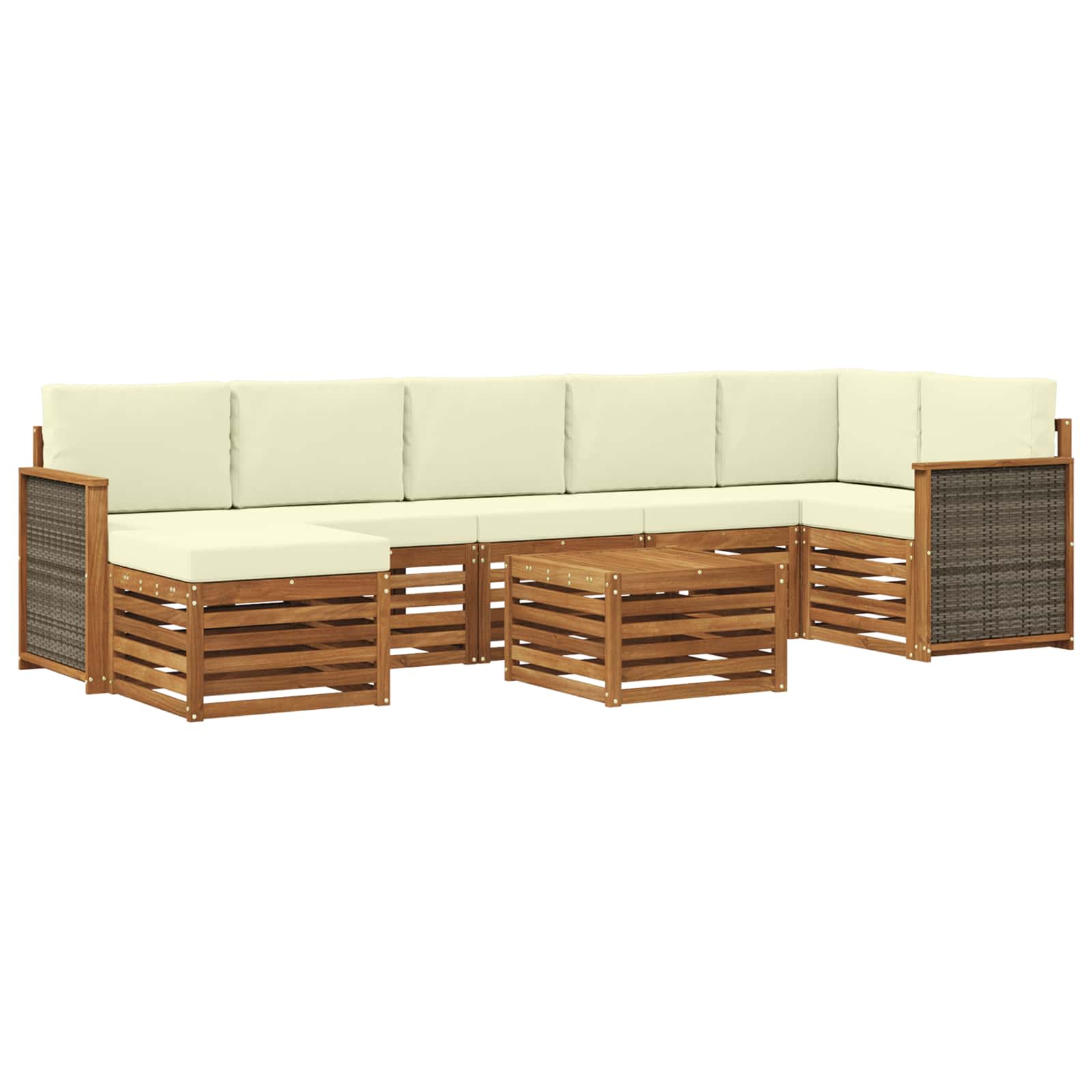 vidaXL Sofa-Sets 8 pcs Naturel Massief Acaciahout