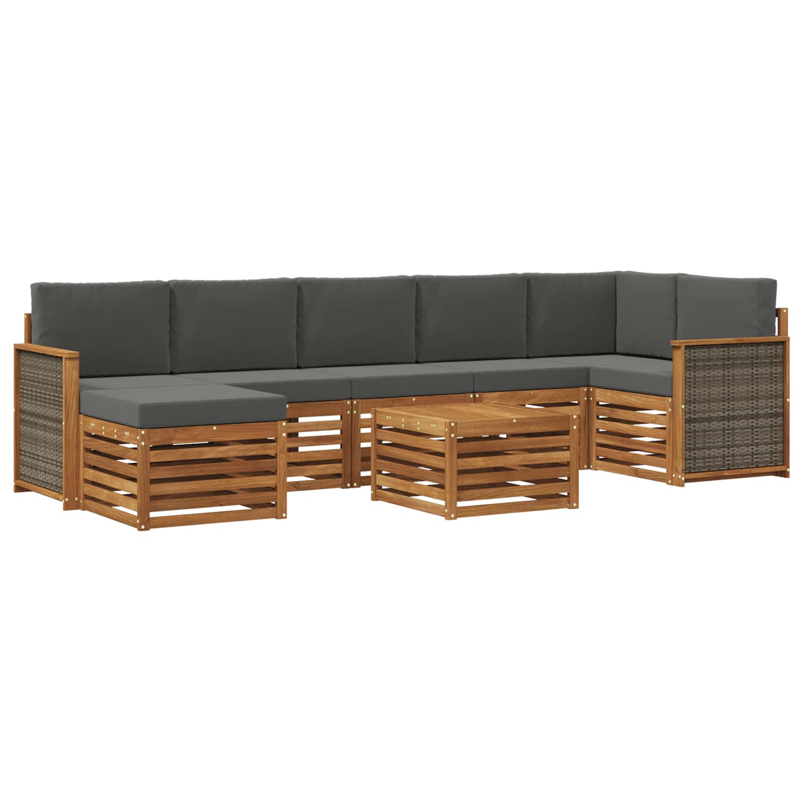 vidaXL Sofa-Sets 8 pcs Naturel Massief Acaciahout