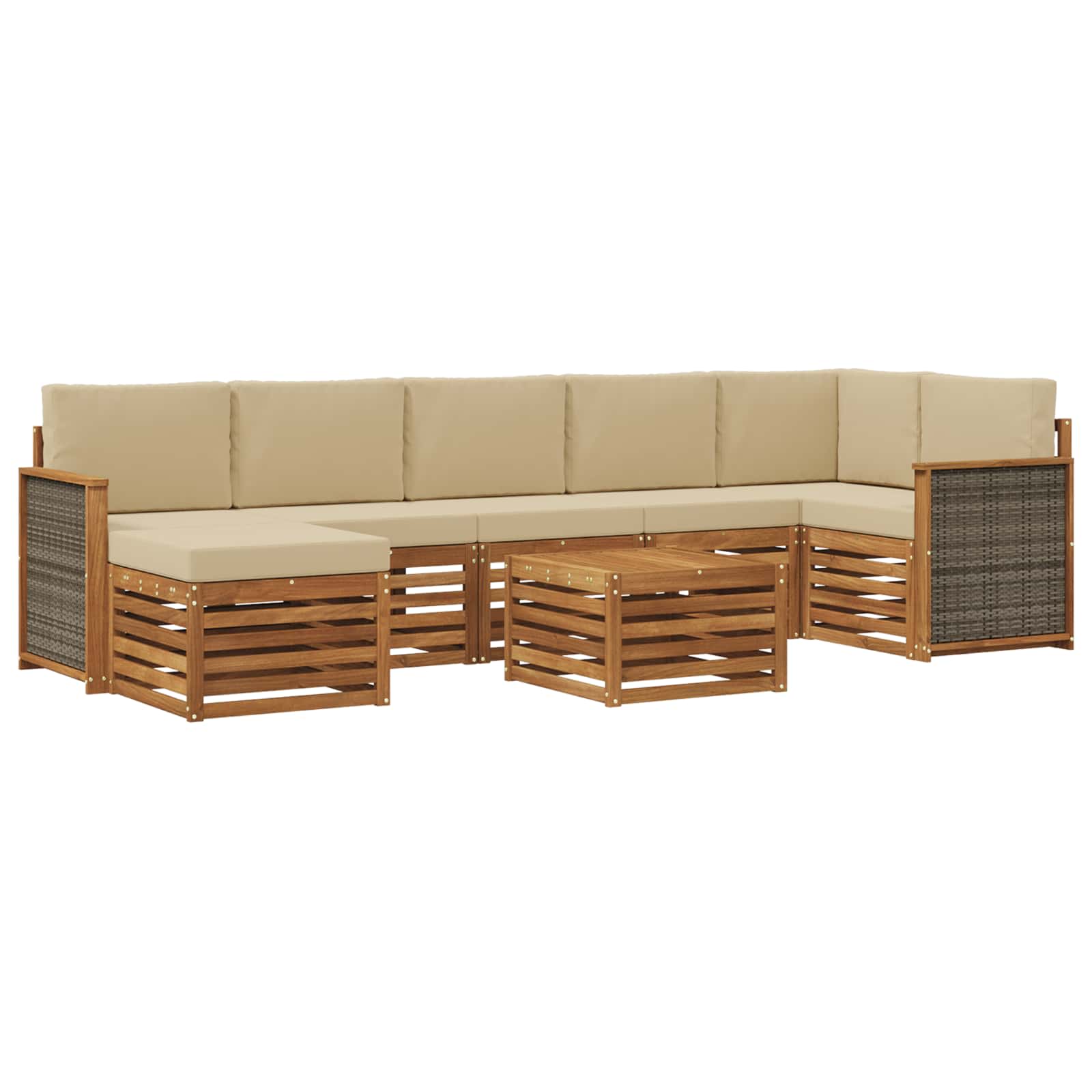 vidaXL Sofa-Sets 8 pcs Naturel Massief Acaciahout