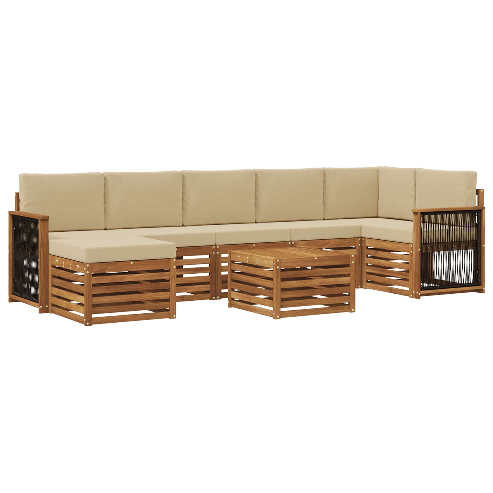 vidaXL Sofa-Sets 8 pcs Naturel Massief Acaciahout