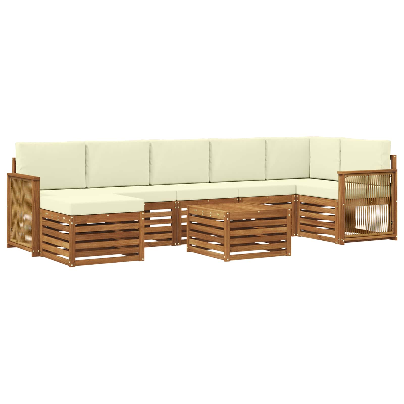 vidaXL Sofa-Sets 8 pcs Naturel Massief Acaciahout