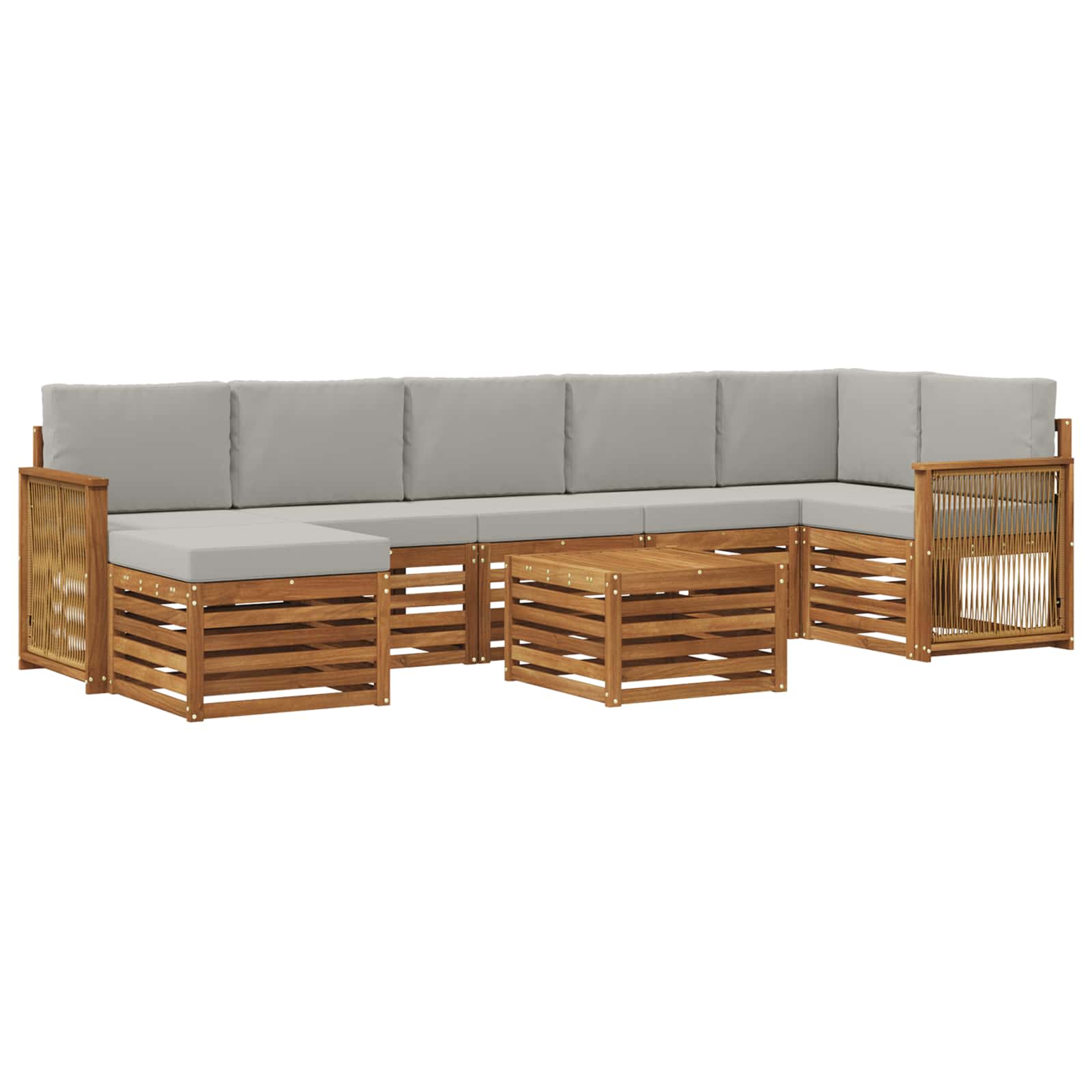 vidaXL Sofa-Sets 8 pcs Naturel Massief Acaciahout