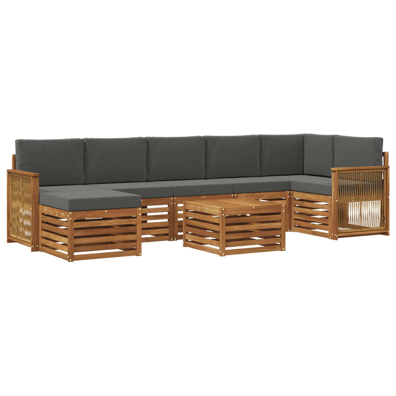 vidaXL Sofa-Sets 8 pcs Naturel Massief Acaciahout