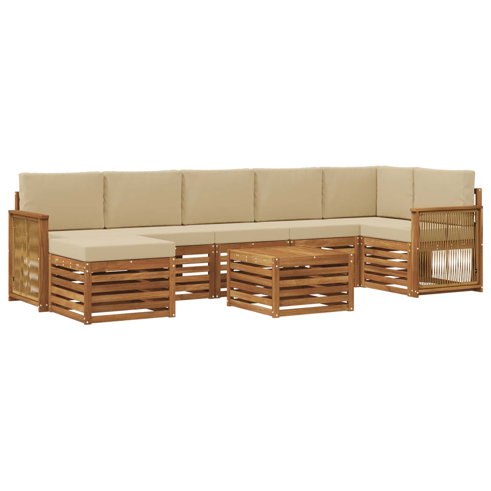 vidaXL Sofa-Sets 8 pcs Naturel Massief Acaciahout