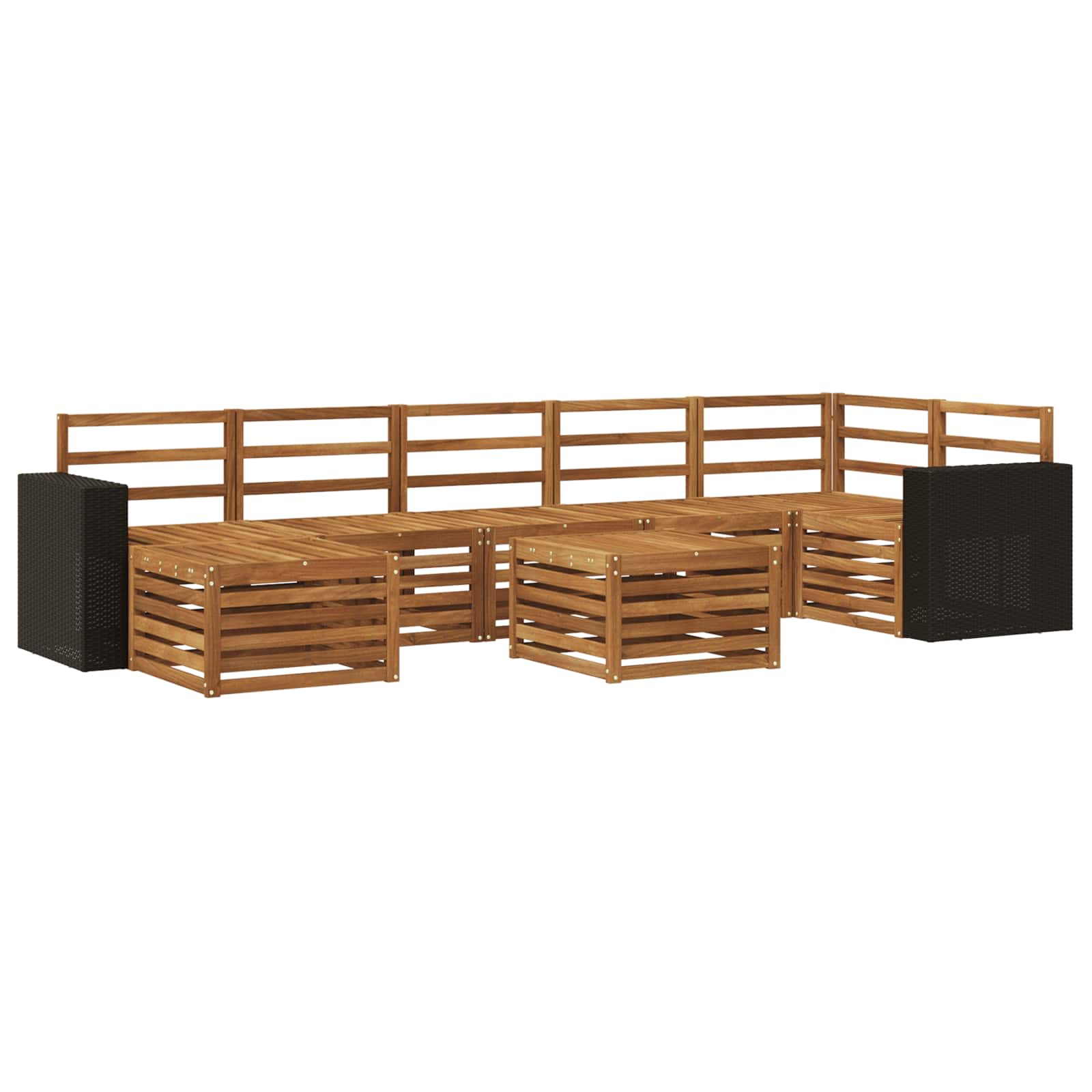 vidaXL Sofa-Sets 8 pcs Naturel Massief Acaciahout