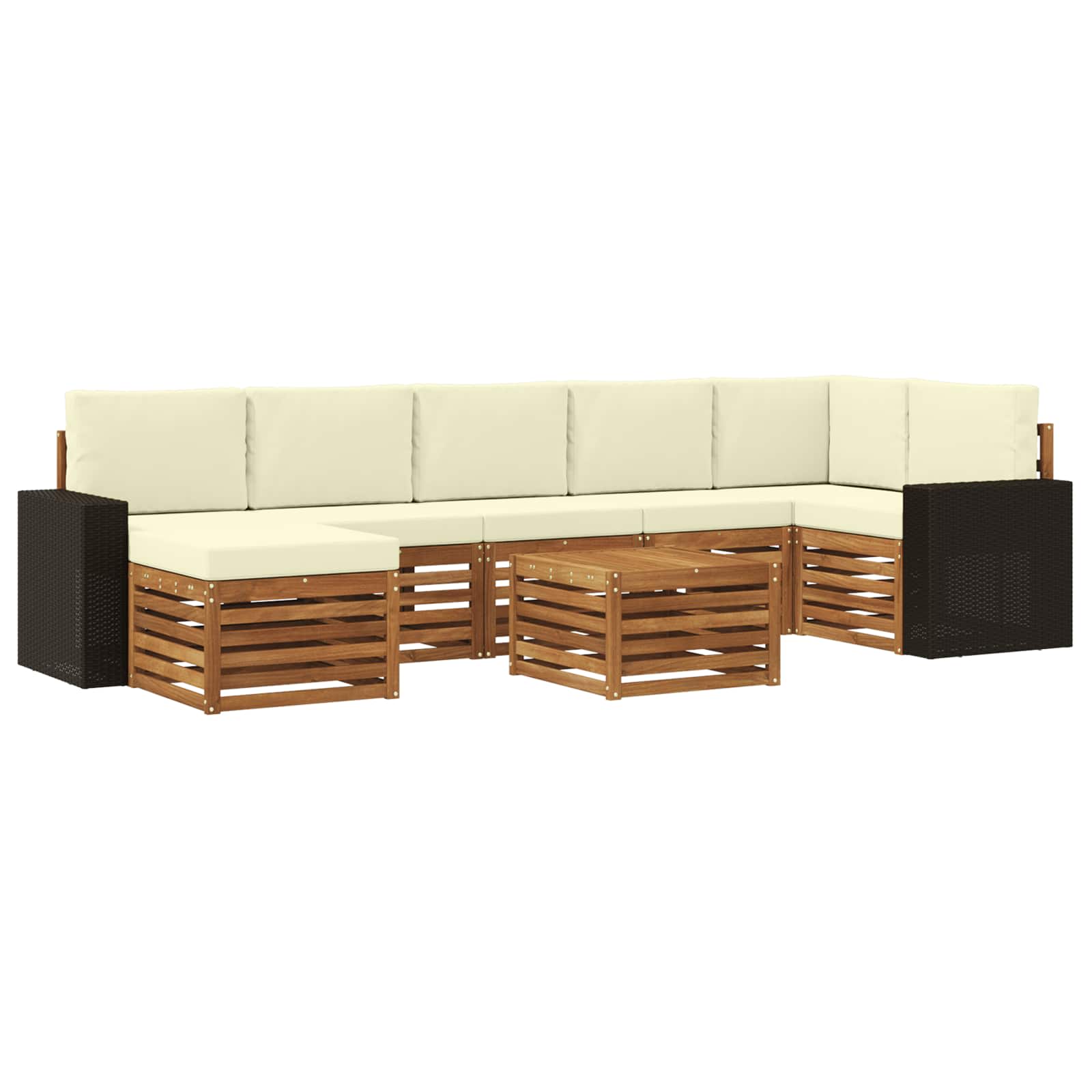 vidaXL Sofa-Sets 8 pcs Naturel Massief Acaciahout