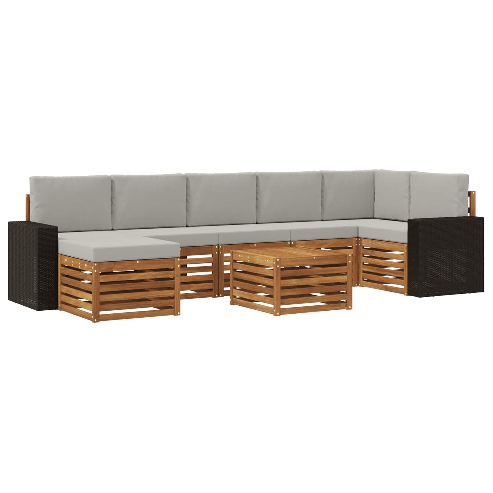 vidaXL Sofa-Sets 8 pcs Naturel Massief Acaciahout
