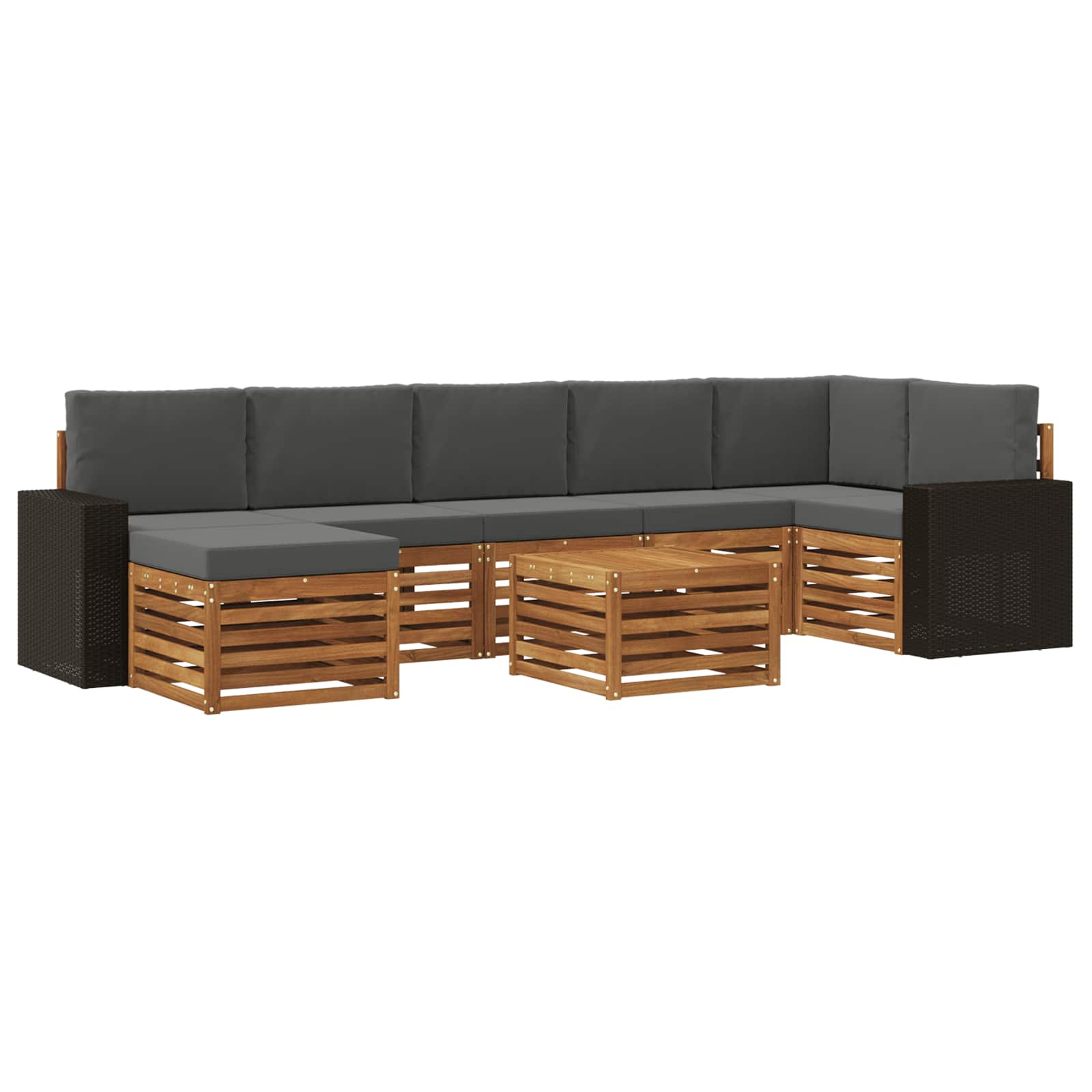 vidaXL Sofa-Sets 8 pcs Naturel Massief Acaciahout