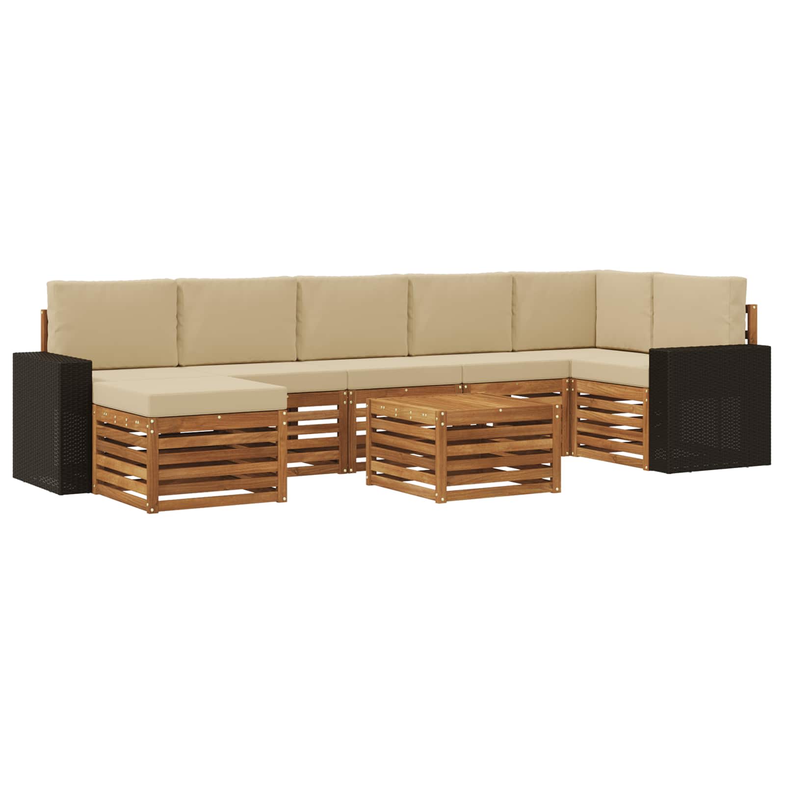vidaXL Sofa-Sets 8 pcs Naturel Massief Acaciahout