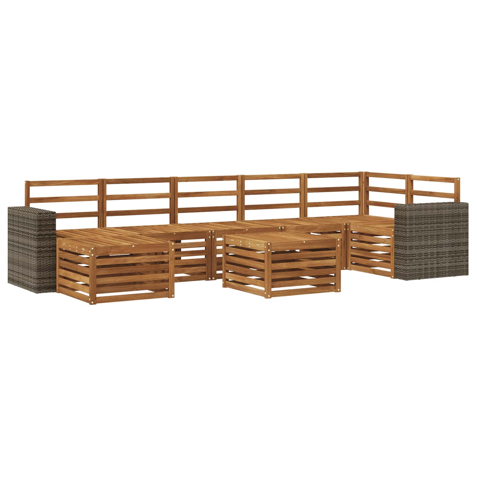 vidaXL Sofa-Sets 8 pcs Naturel Massief Acaciahout