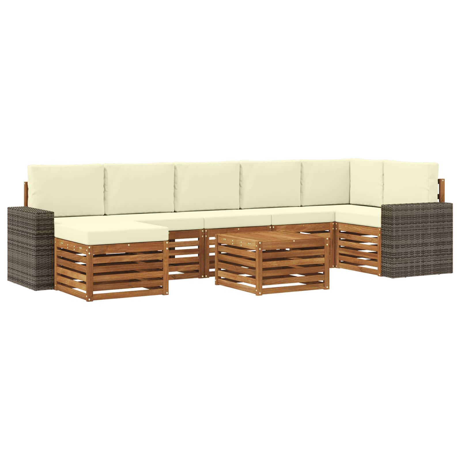 vidaXL Sofa-Sets 8 pcs Naturel Massief Acaciahout
