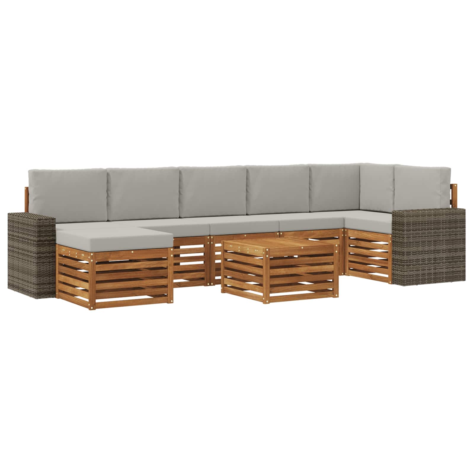 vidaXL Sofa-Sets 8 pcs Naturel Massief Acaciahout
