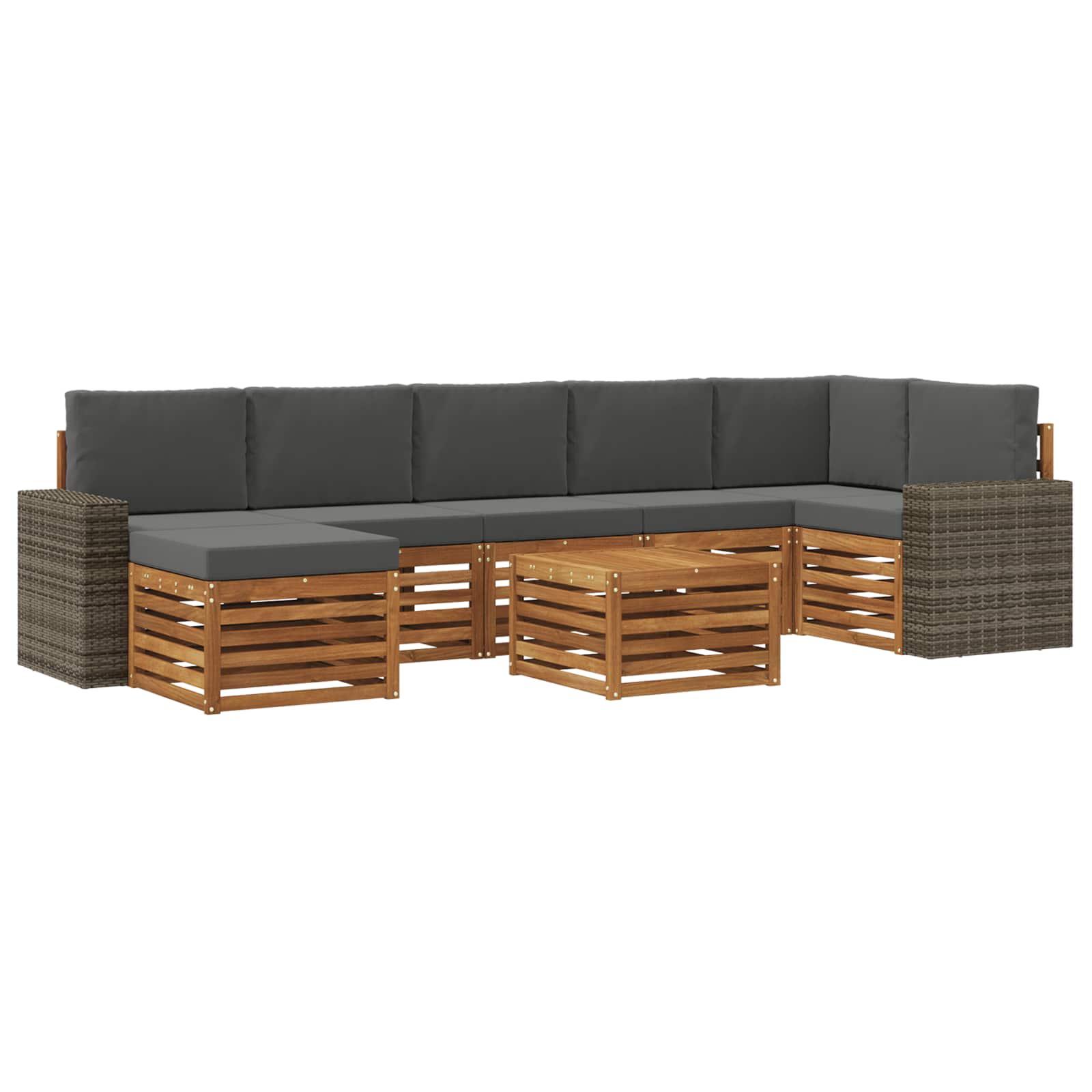 vidaXL Sofa-Sets 8 pcs Naturel Massief Acaciahout