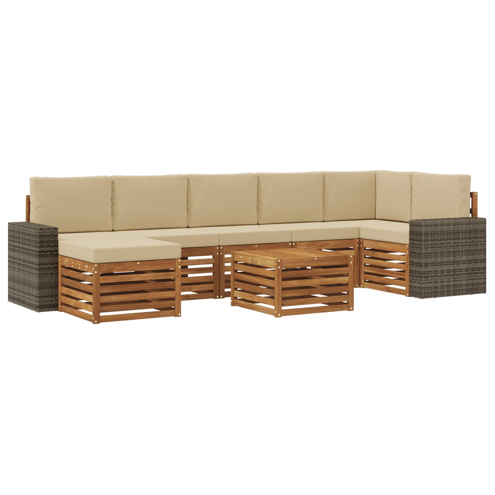 vidaXL Sofa-Sets 8 pcs Naturel Massief Acaciahout
