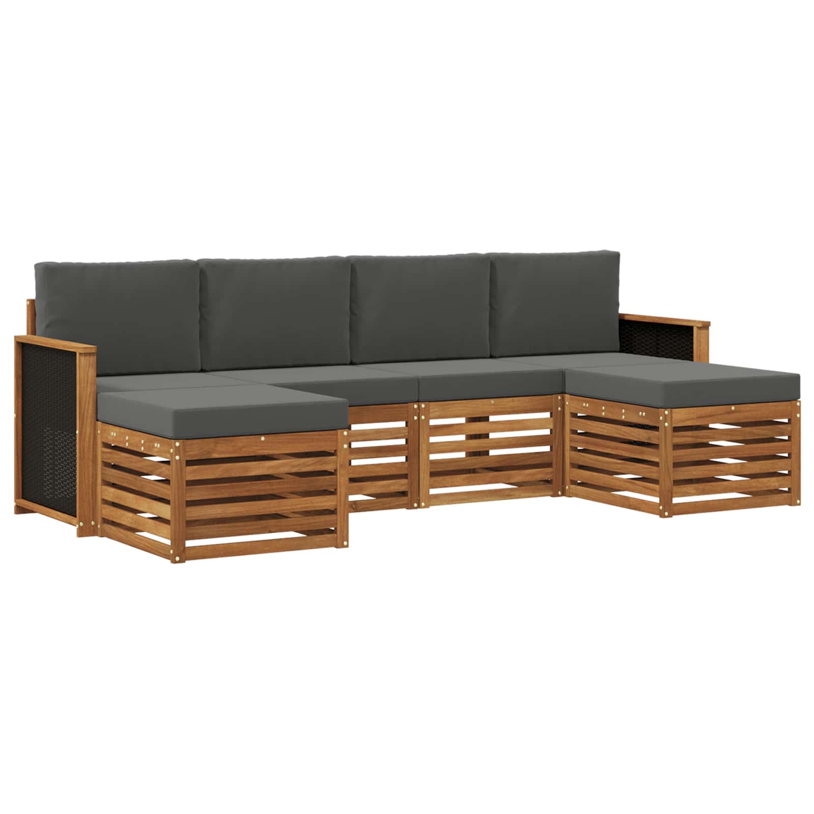 vidaXL Sofa-Sets 6 pcs Naturel Massief Acaciahout