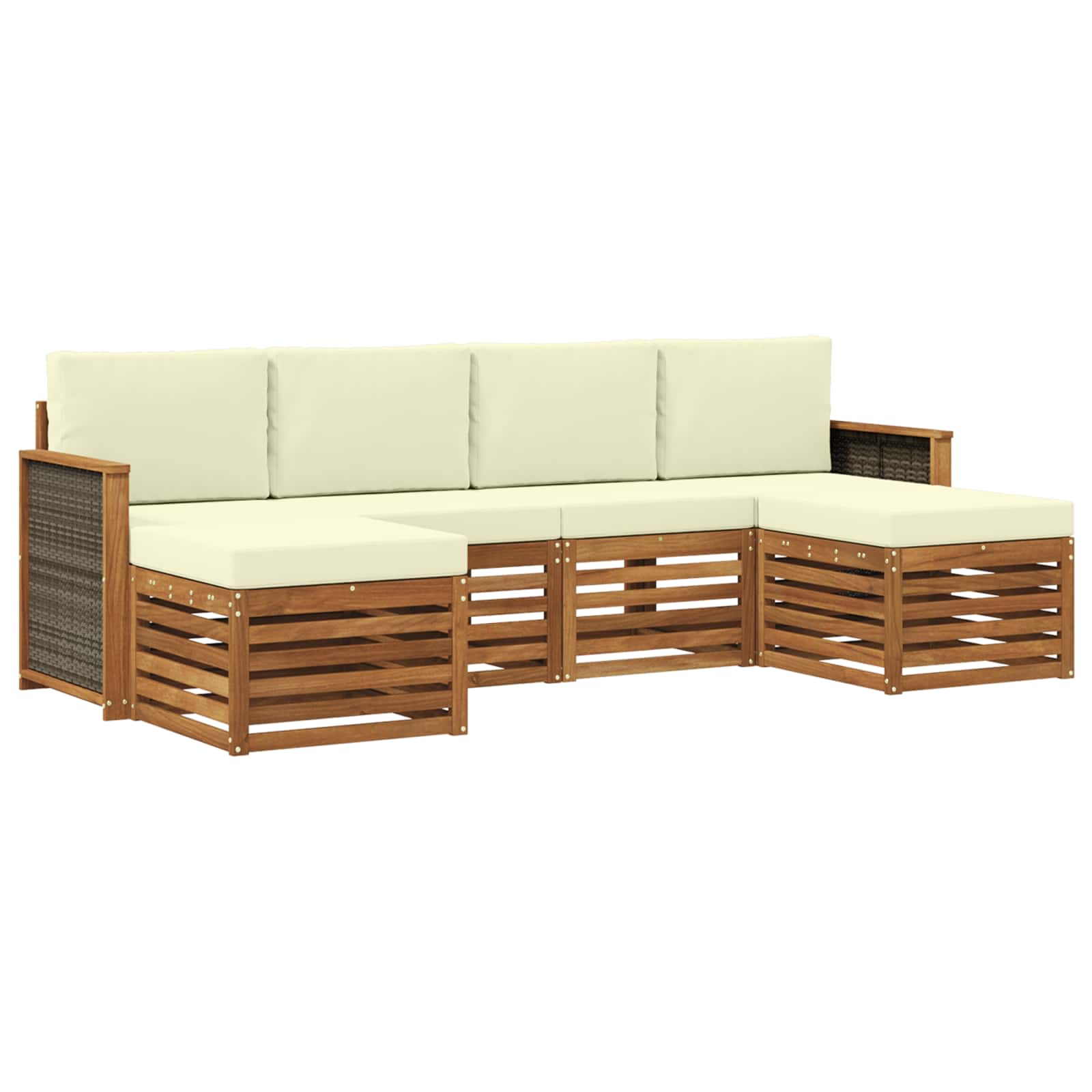 vidaXL Sofa-Sets 6 pcs Naturel Massief Acaciahout