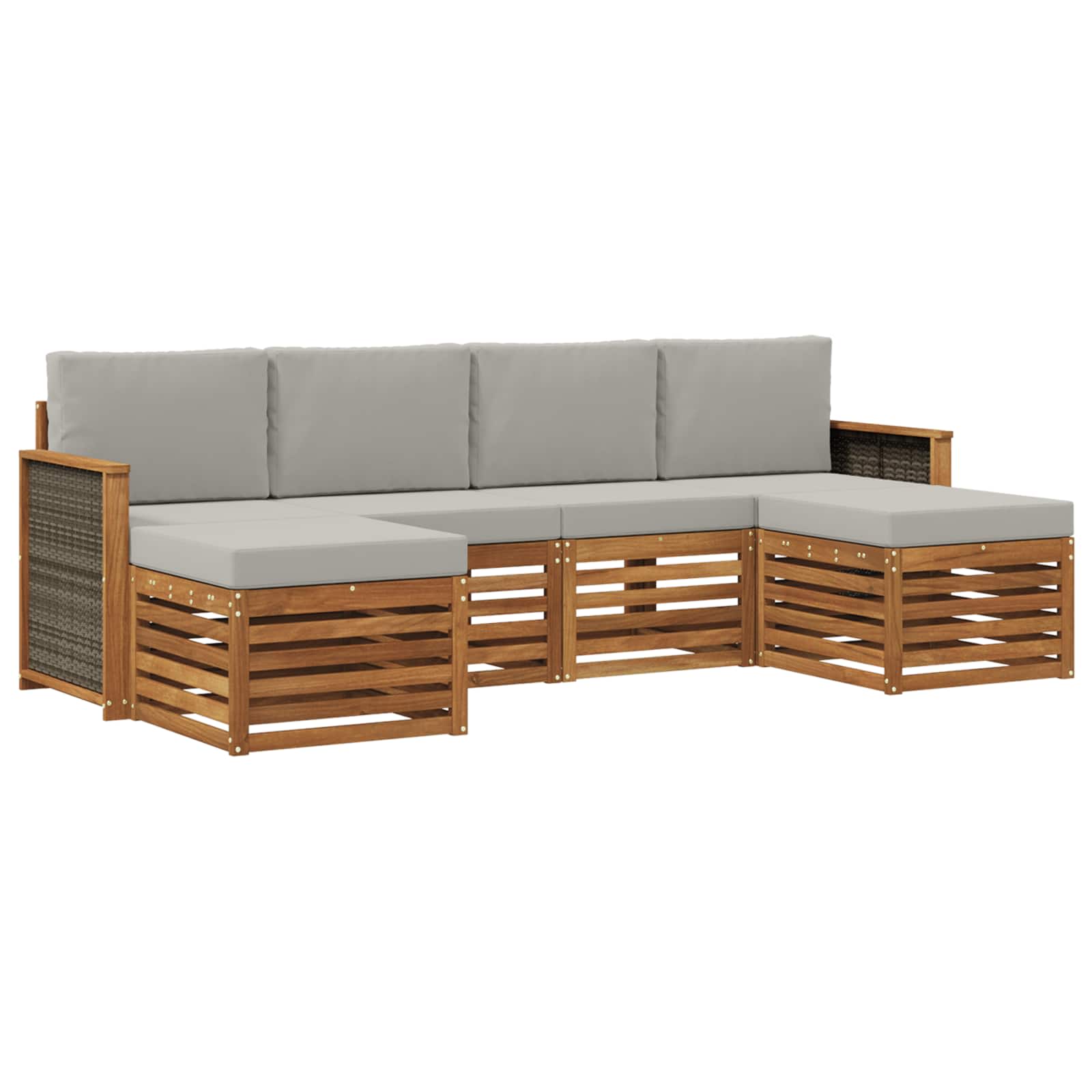 vidaXL Sofa-Sets 6 pcs Naturel Massief Acaciahout