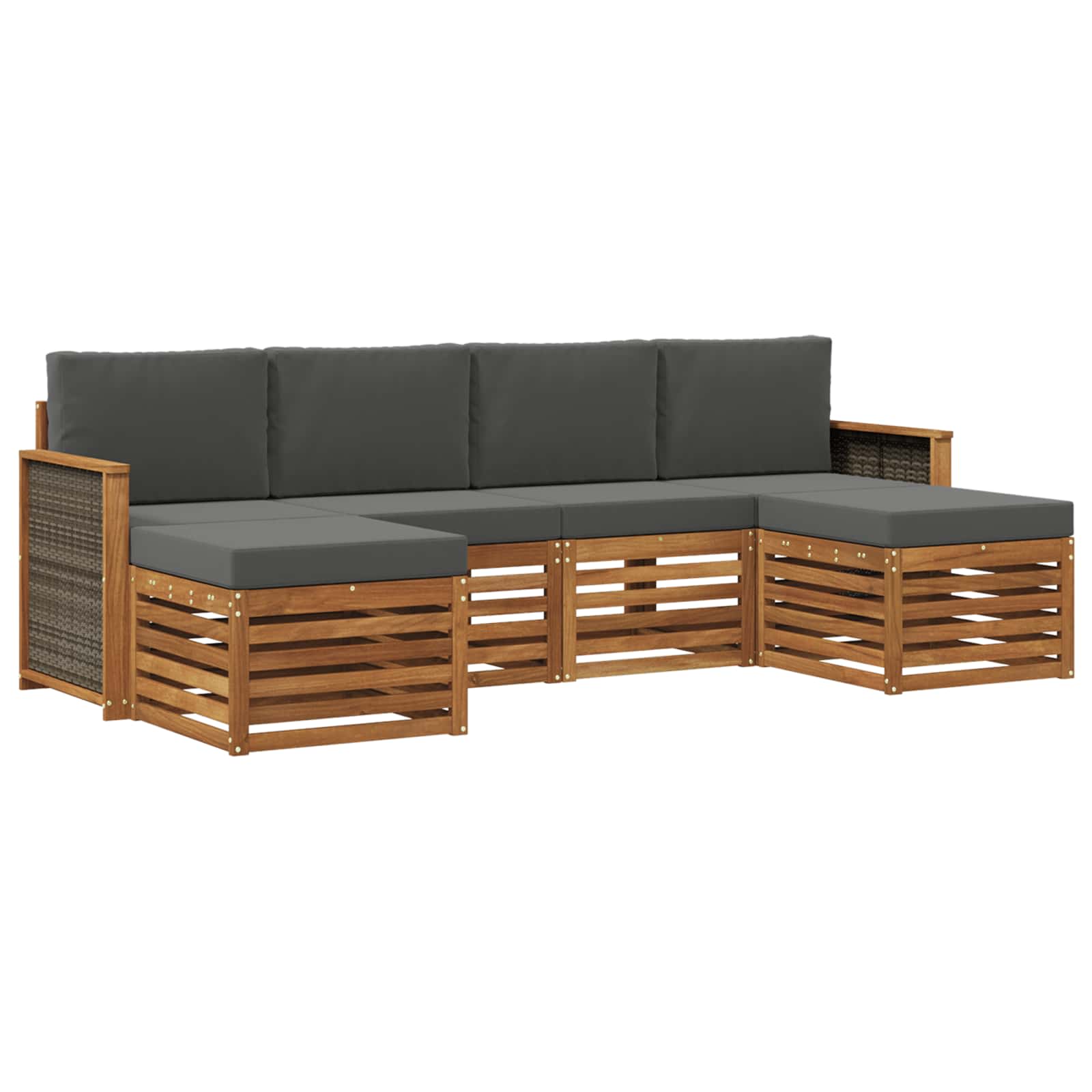 vidaXL Sofa-Sets 6 pcs Naturel Massief Acaciahout