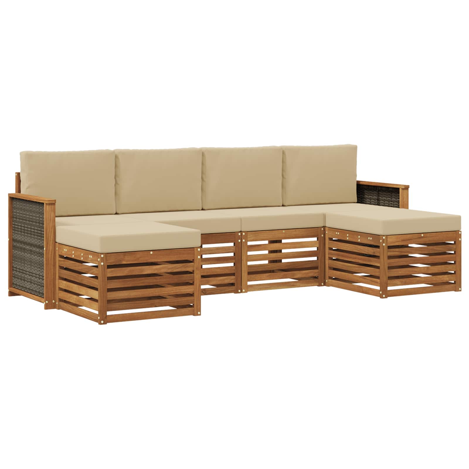 vidaXL Sofa-Sets 6 pcs Naturel Massief Acaciahout