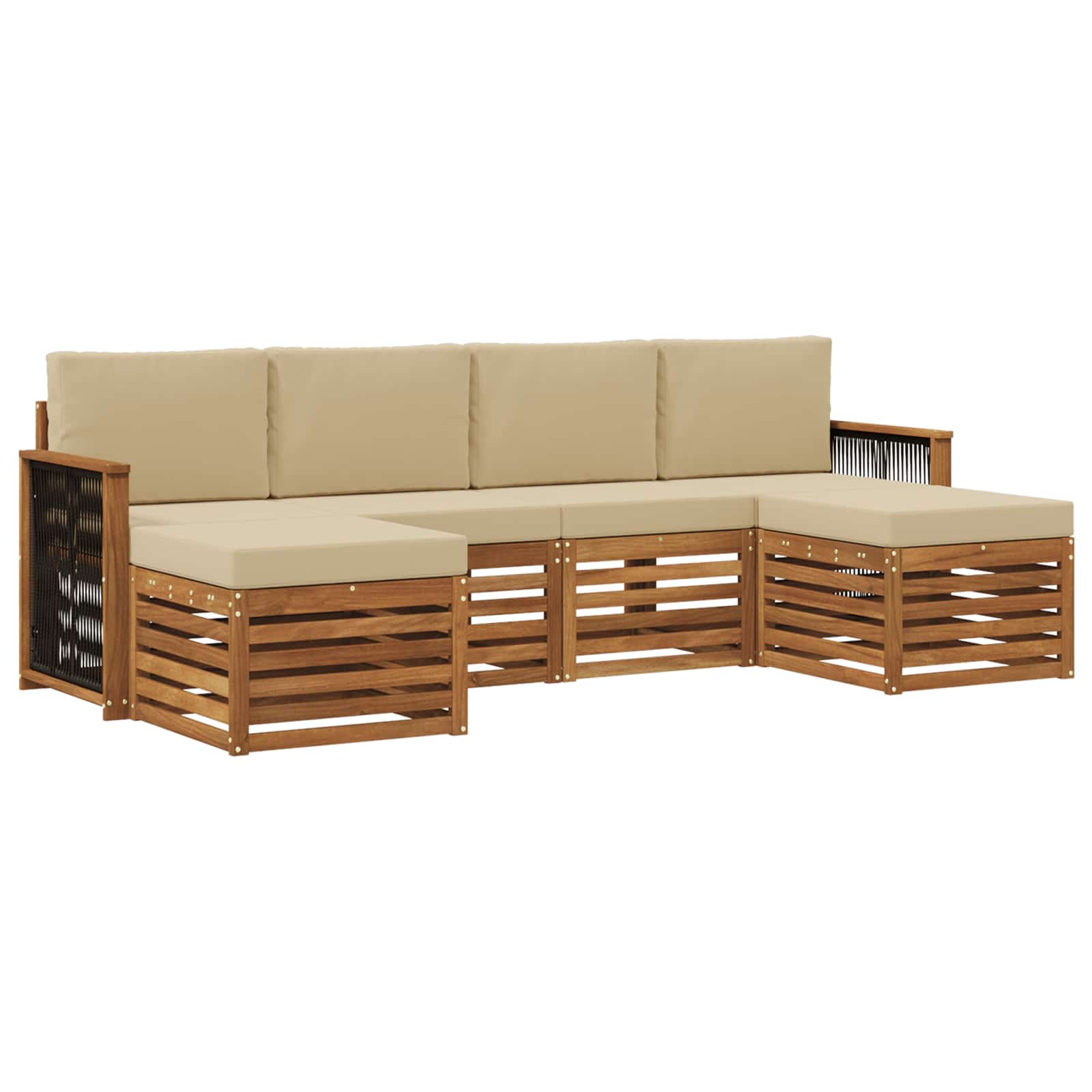 vidaXL Sofa-Sets 6 pcs Naturel Massief Acaciahout