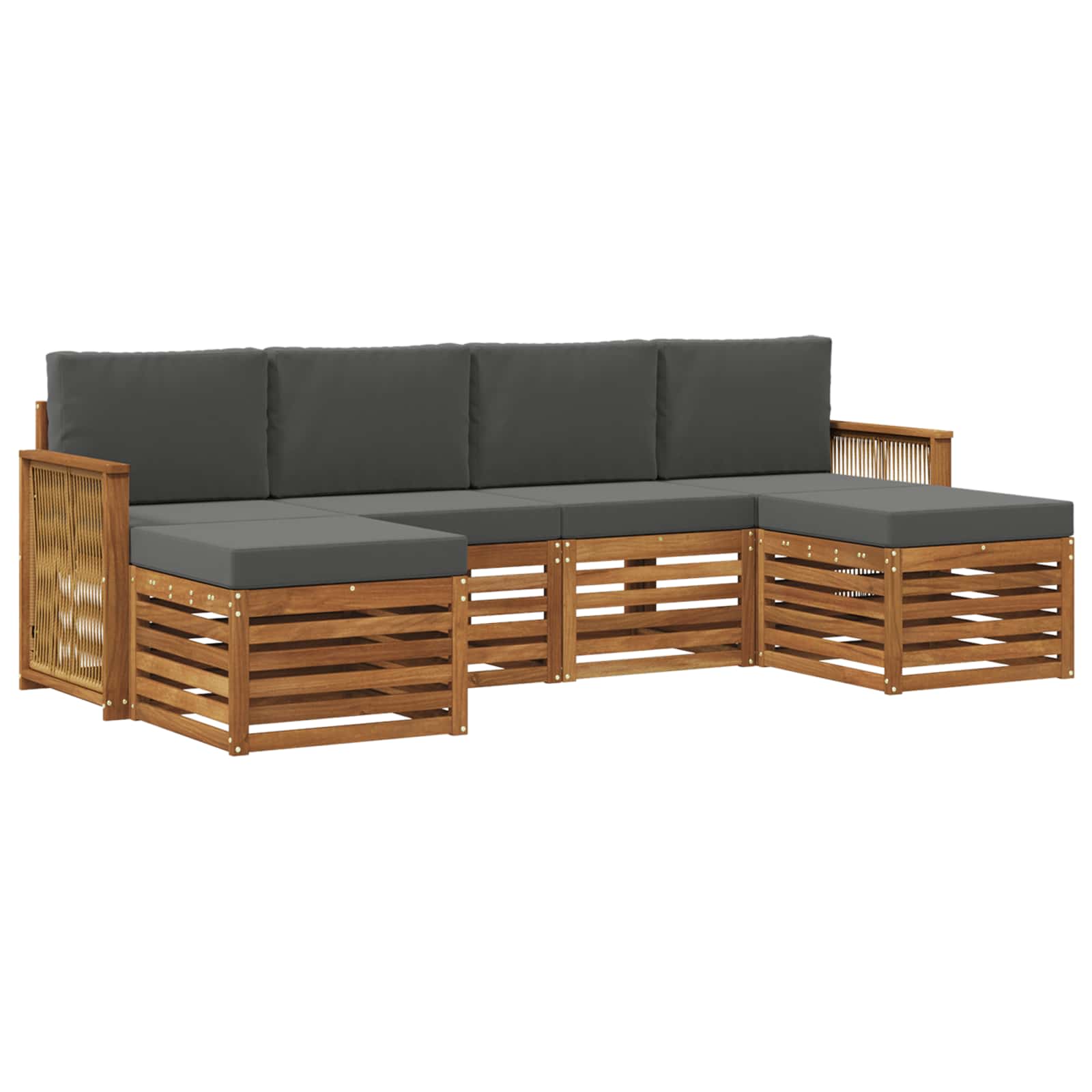 vidaXL Sofa-Sets 6 pcs Naturel Massief Acaciahout