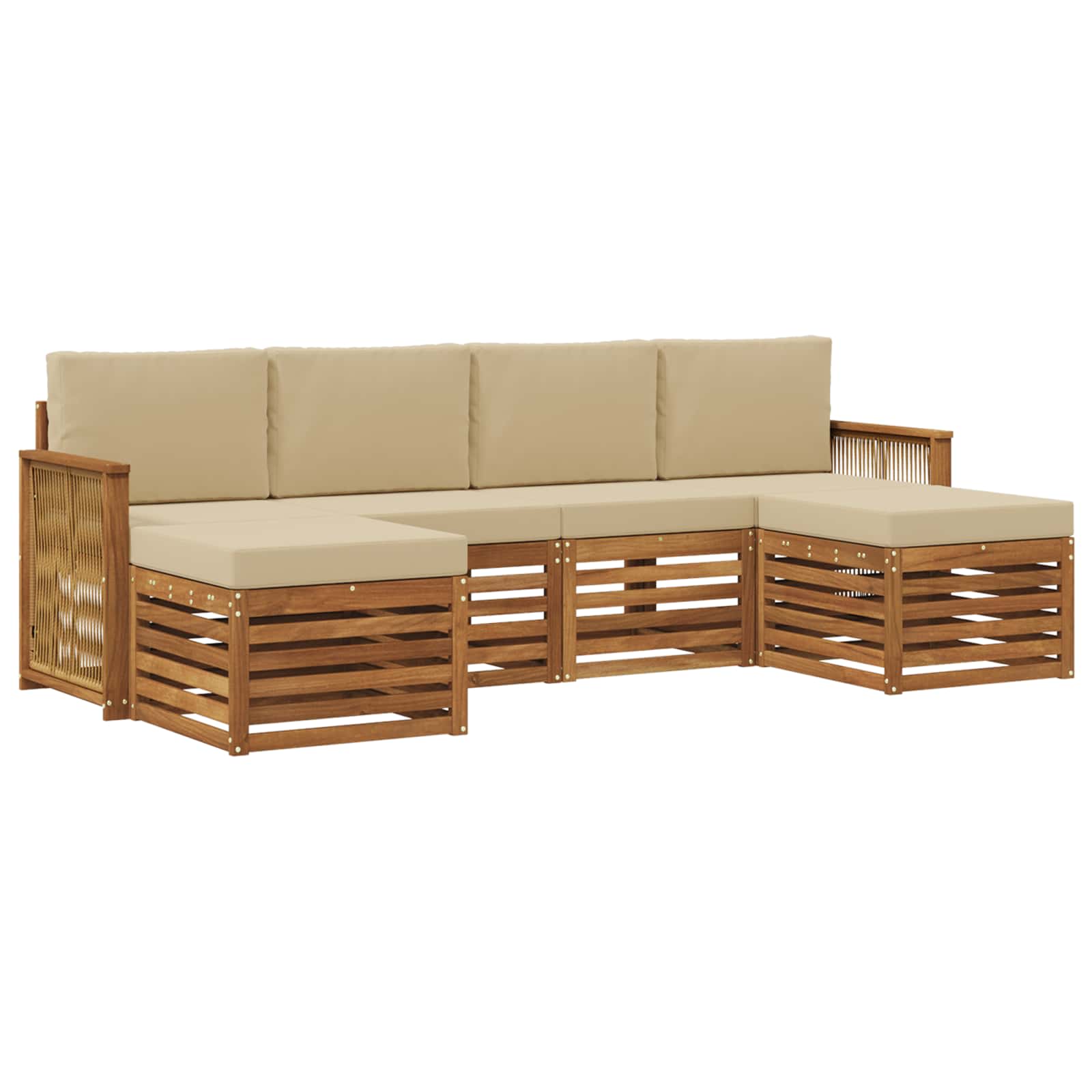 vidaXL Sofa-Sets 6 pcs Naturel Massief Acaciahout