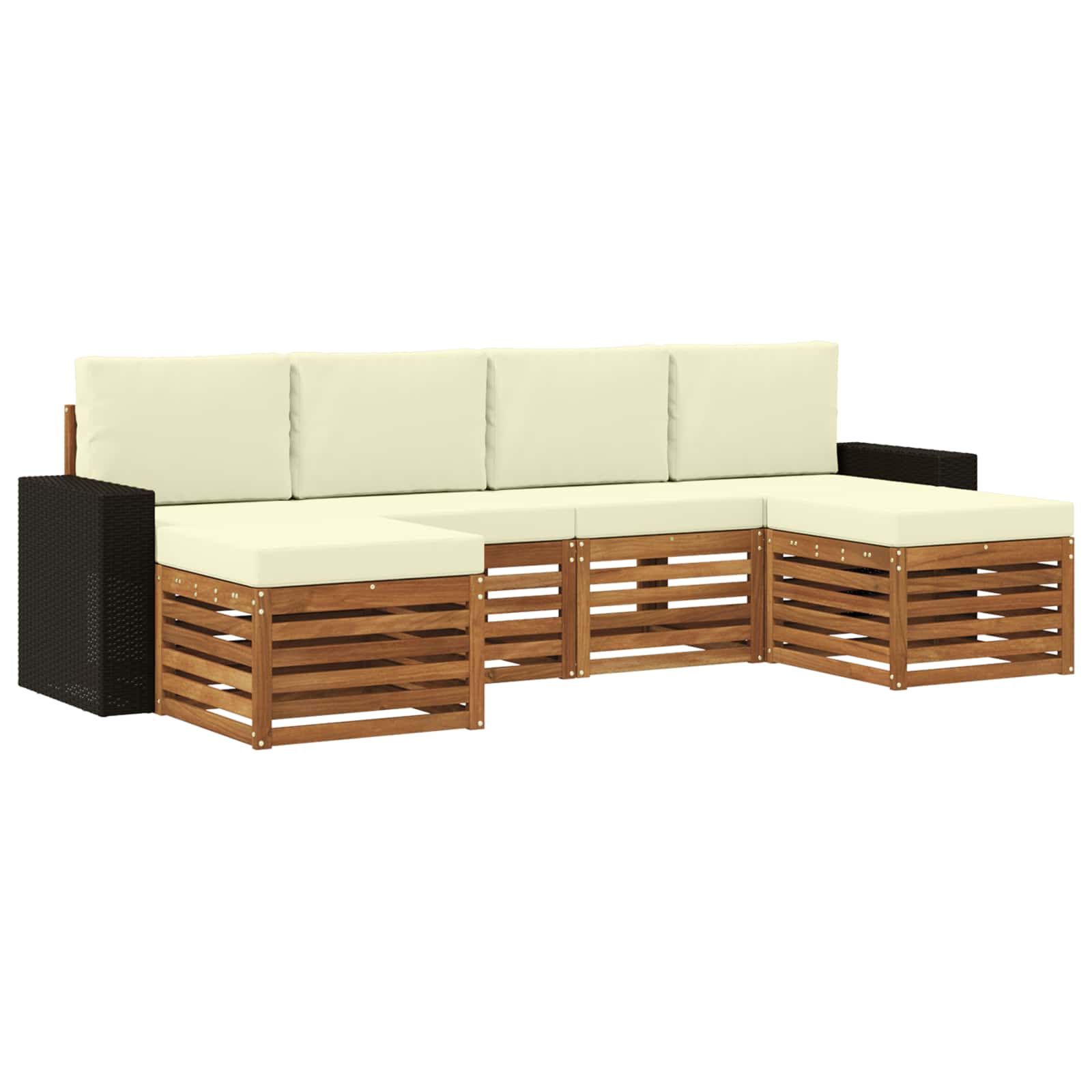vidaXL Sofa-Sets 6 pcs Naturel Massief Acaciahout