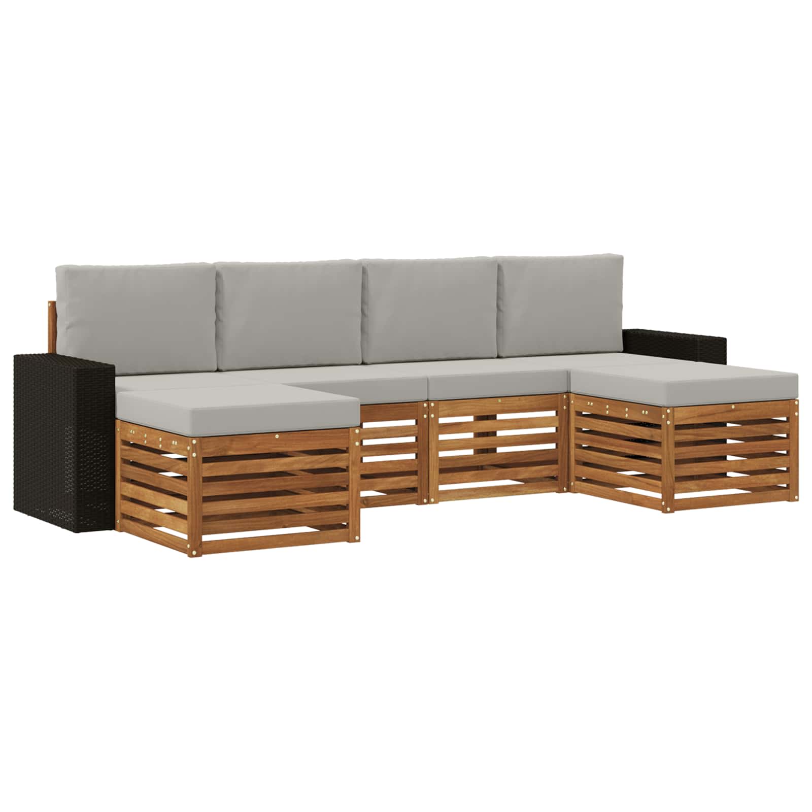vidaXL Sofa-Sets 6 pcs Naturel Massief Acaciahout