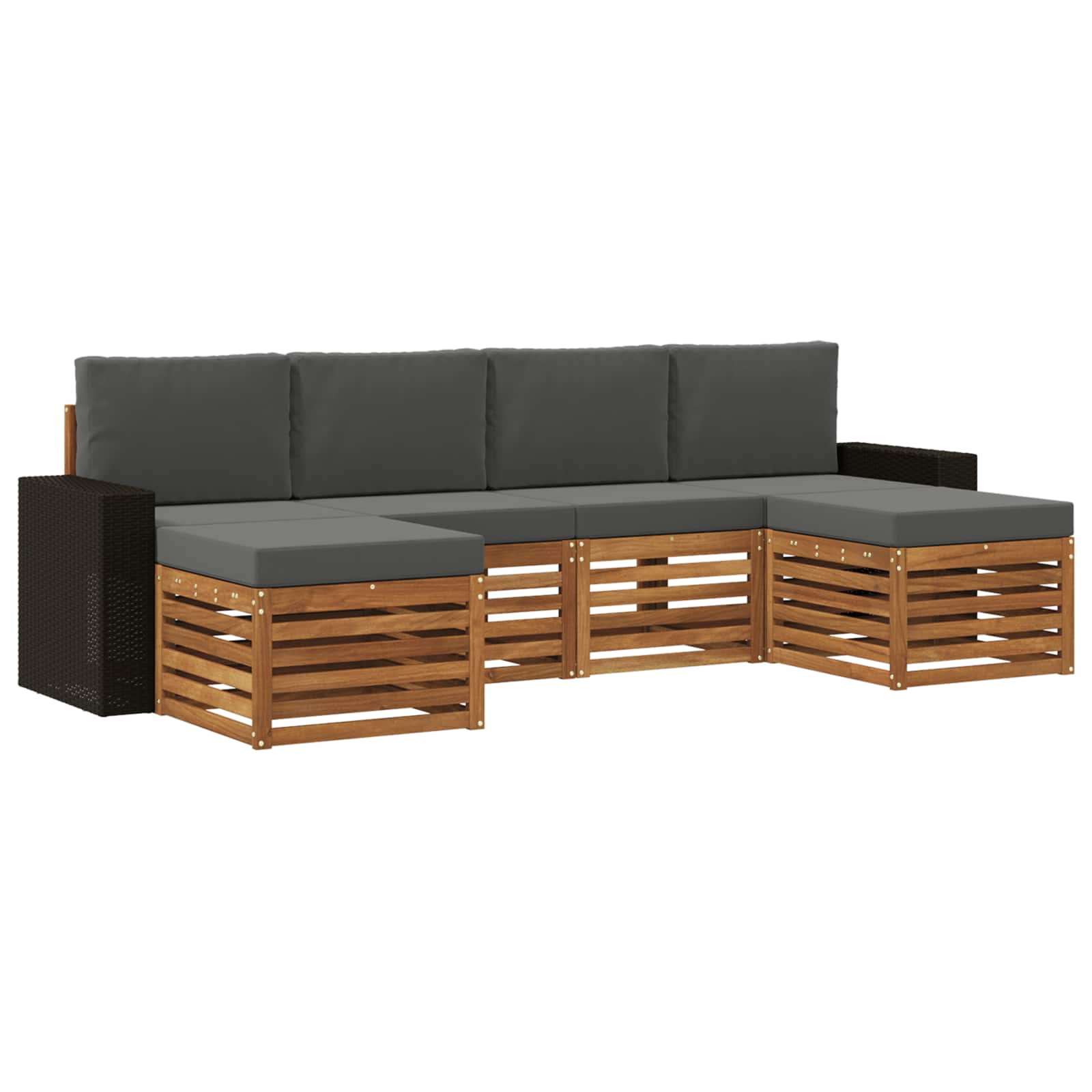 vidaXL Sofa-Sets 6 pcs Naturel Massief Acaciahout