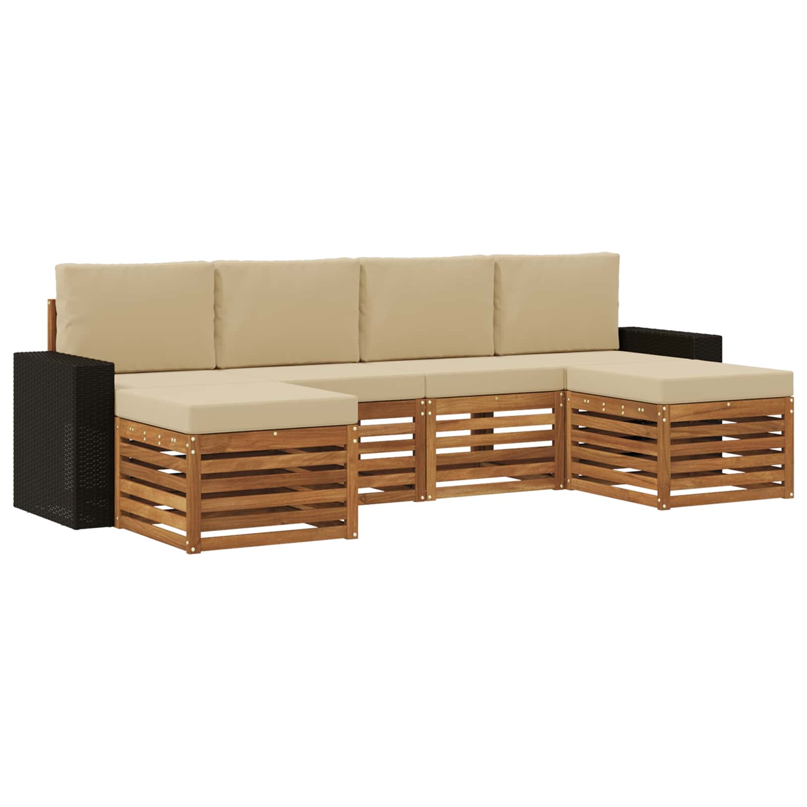 vidaXL Sofa-Sets 6 pcs Naturel Massief Acaciahout