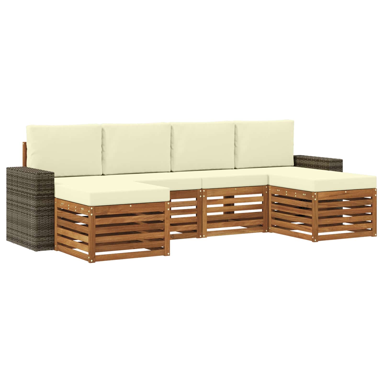 vidaXL Sofa-Sets 6 pcs Naturel Massief Acaciahout