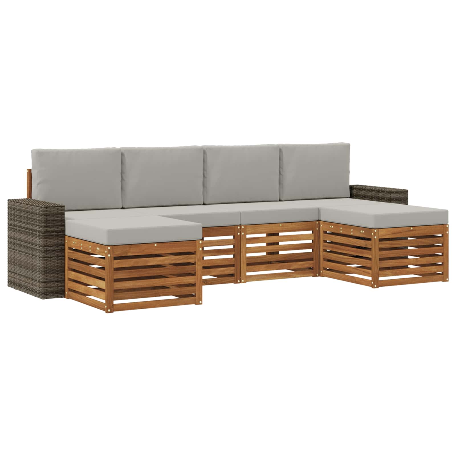 vidaXL Sofa-Sets 6 pcs Naturel Massief Acaciahout