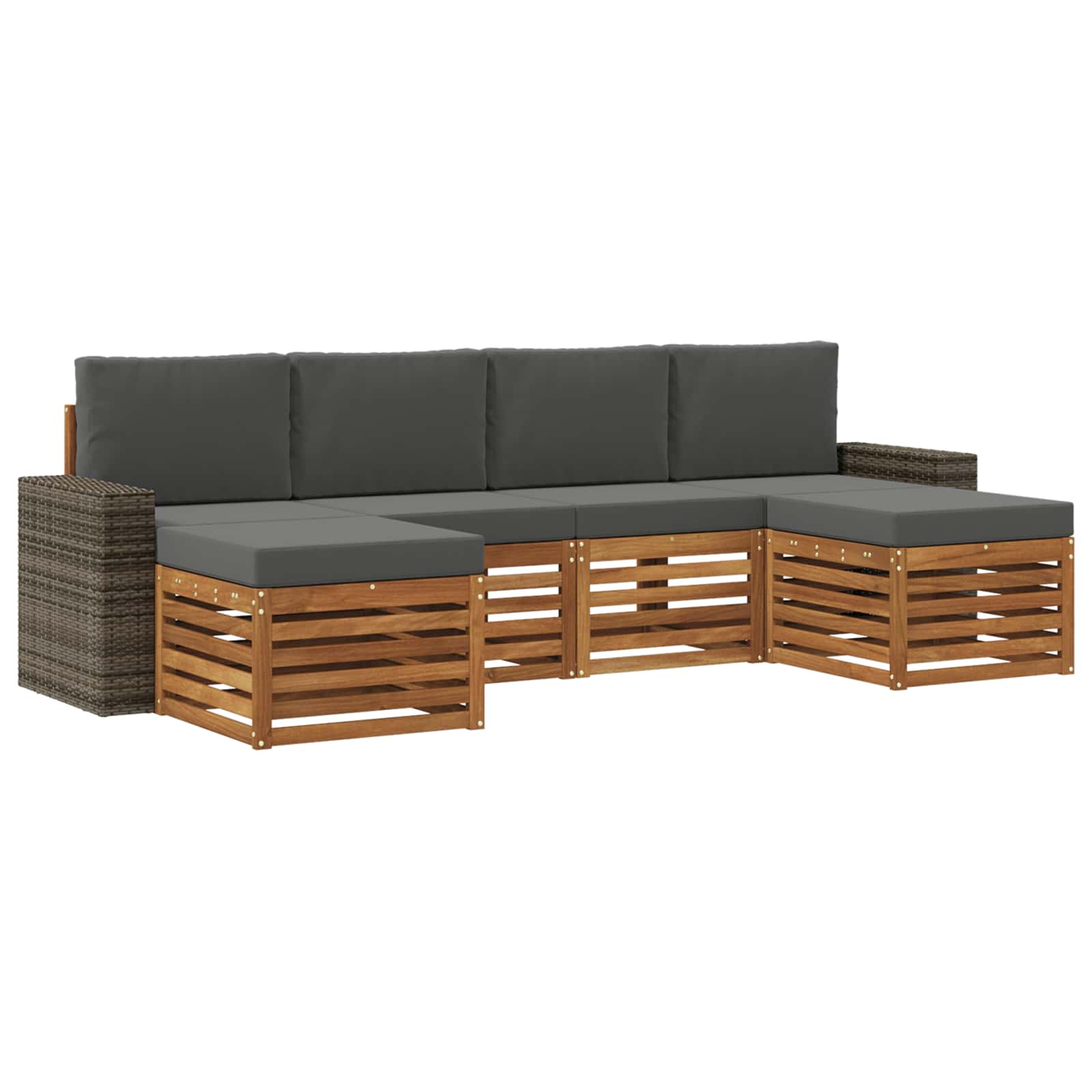 vidaXL Sofa-Sets 6 pcs Naturel Massief Acaciahout
