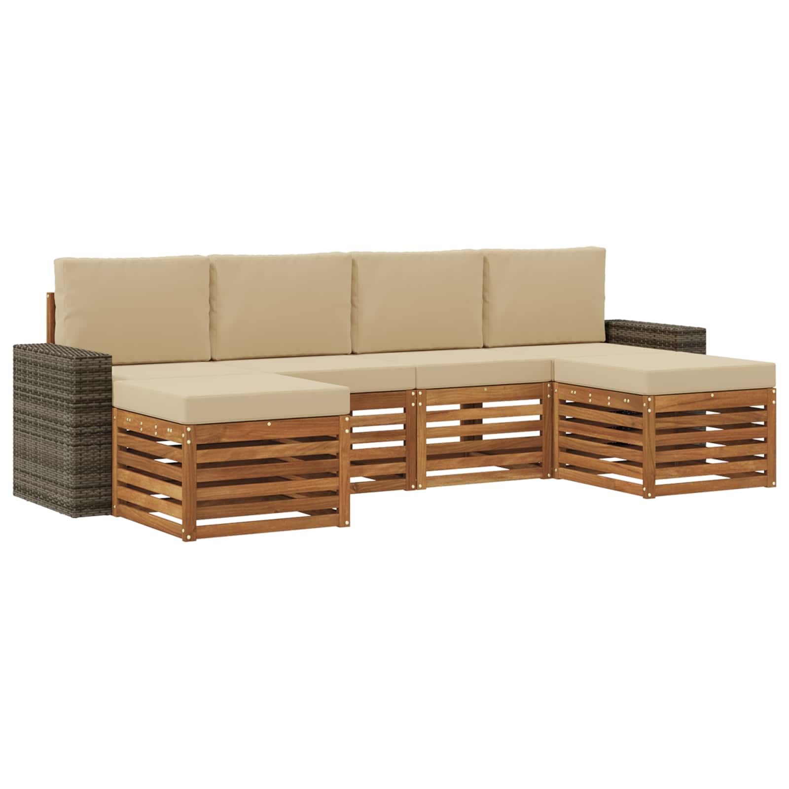 vidaXL Sofa-Sets 6 pcs Naturel Massief Acaciahout