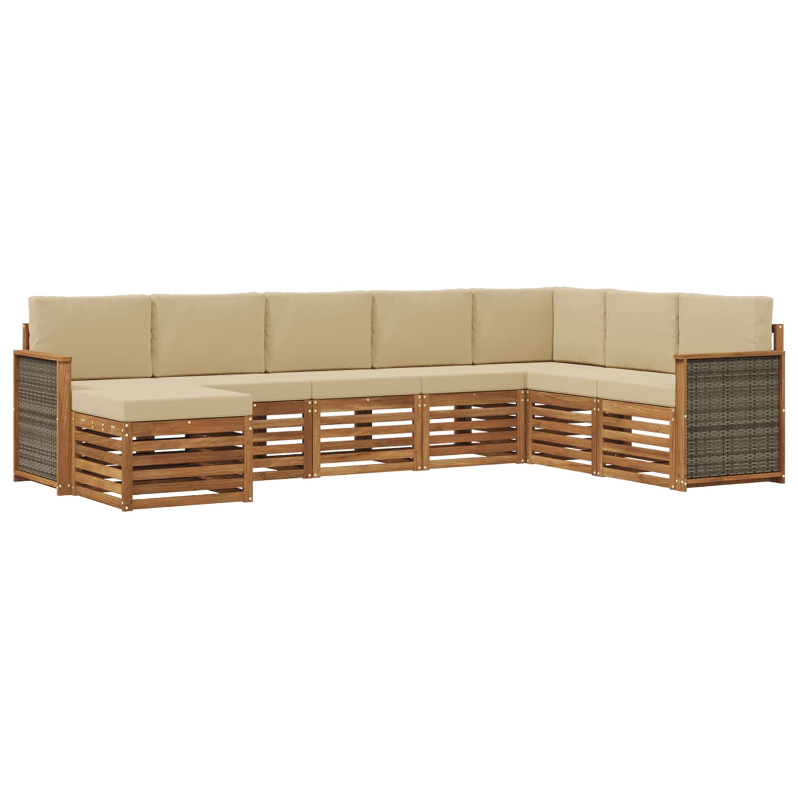 vidaXL Sofa-Sets 8 pcs Naturel Massief Acaciahout