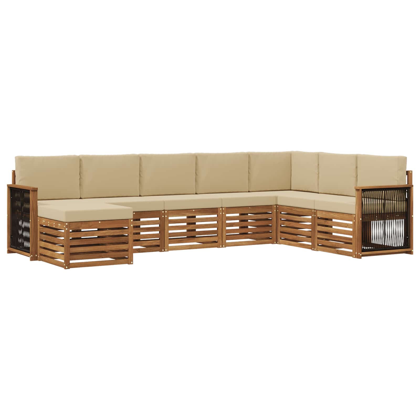 vidaXL Sofa-Sets 8 pcs Naturel Massief Acaciahout