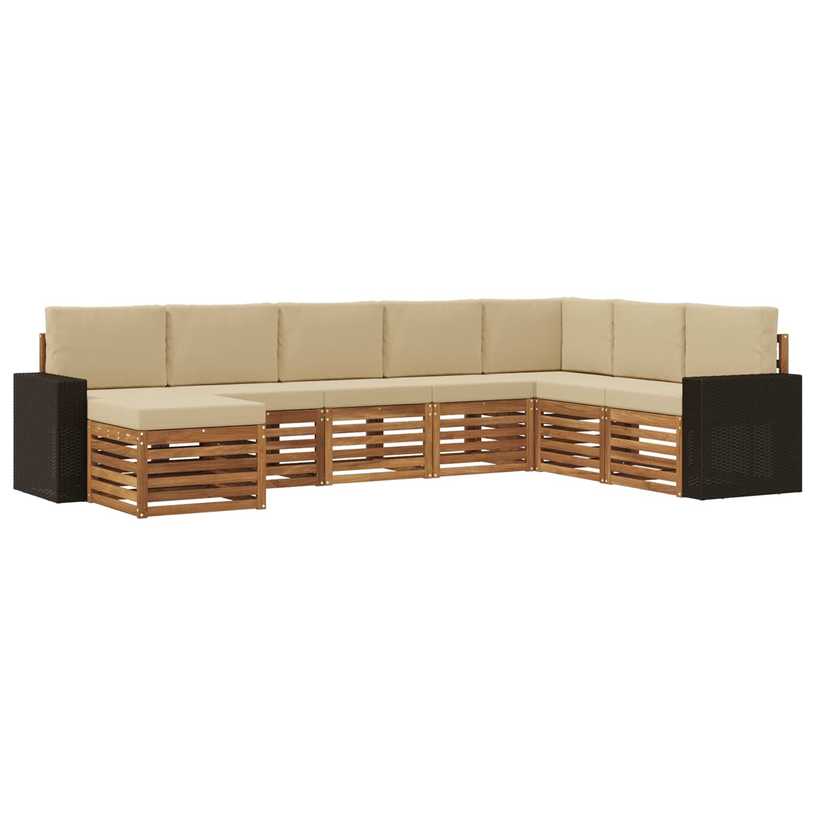 vidaXL Sofa-Sets 8 pcs Naturel Massief Acaciahout