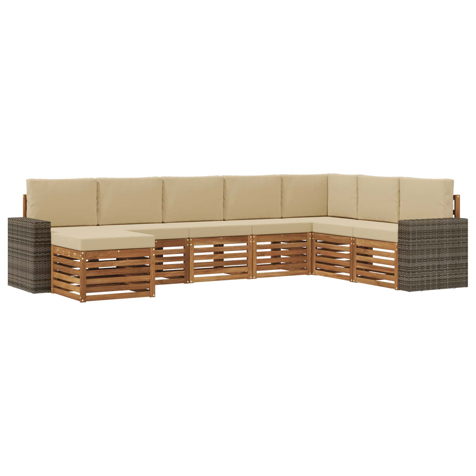 vidaXL Sofa-Sets 8 pcs Naturel Massief Acaciahout
