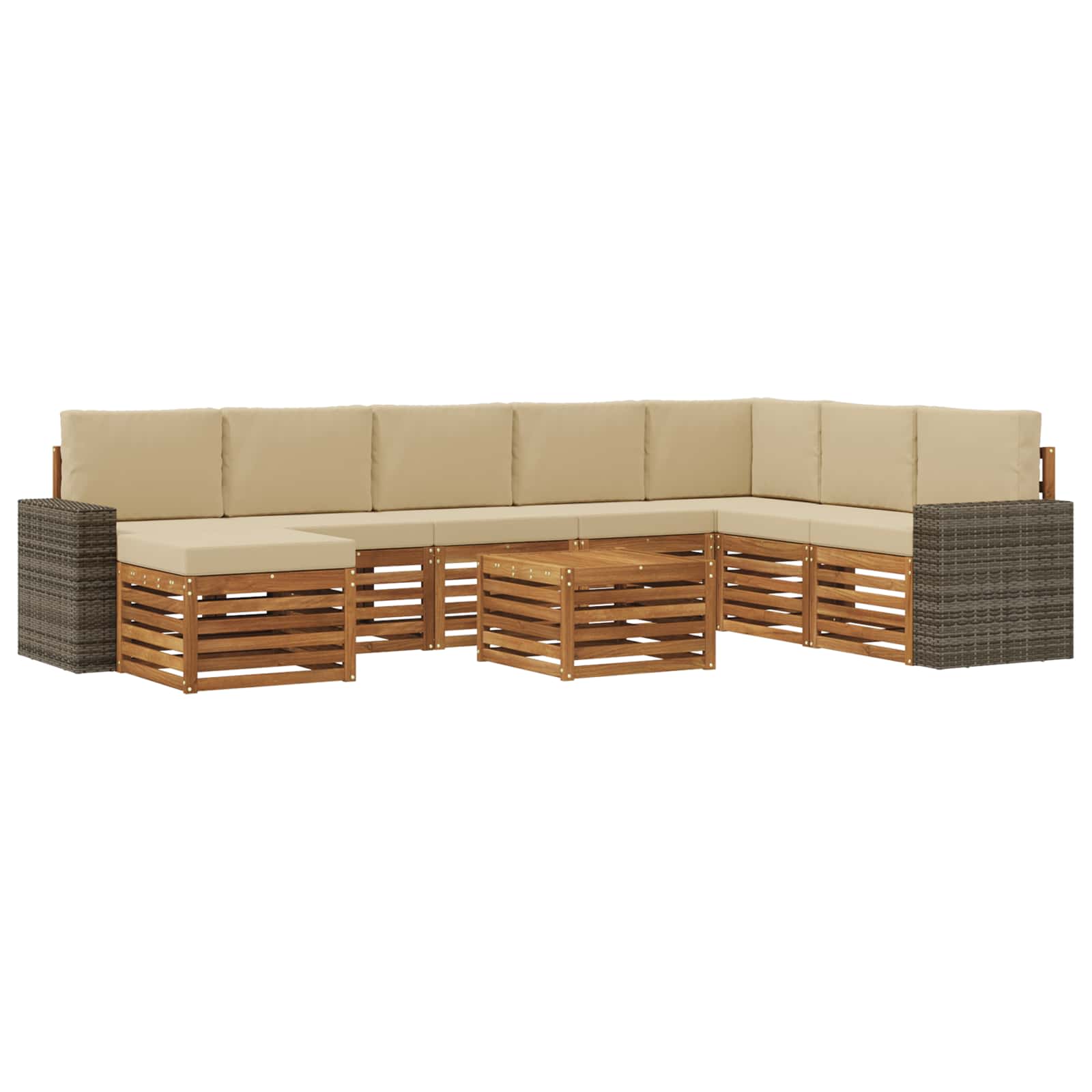 vidaXL Sofa-Sets Naturel Massief Acaciahout