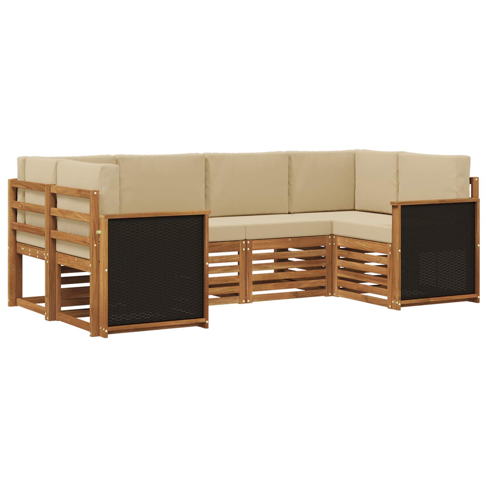 vidaXL Sofa-Sets 6 pcs Naturel Massief Acaciahout