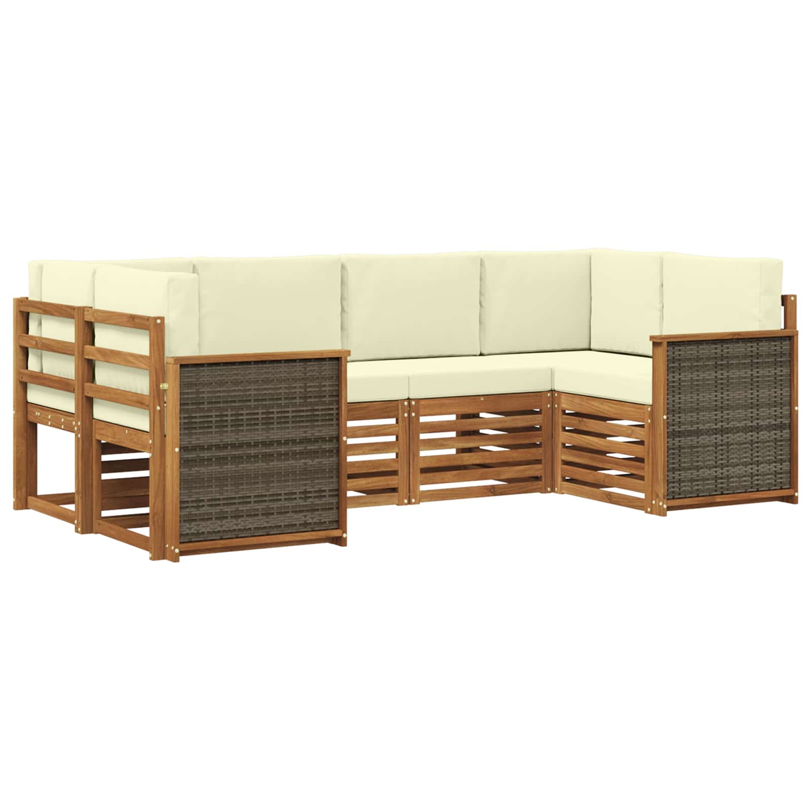 vidaXL Sofa-Sets 6 pcs Naturel Massief Acaciahout