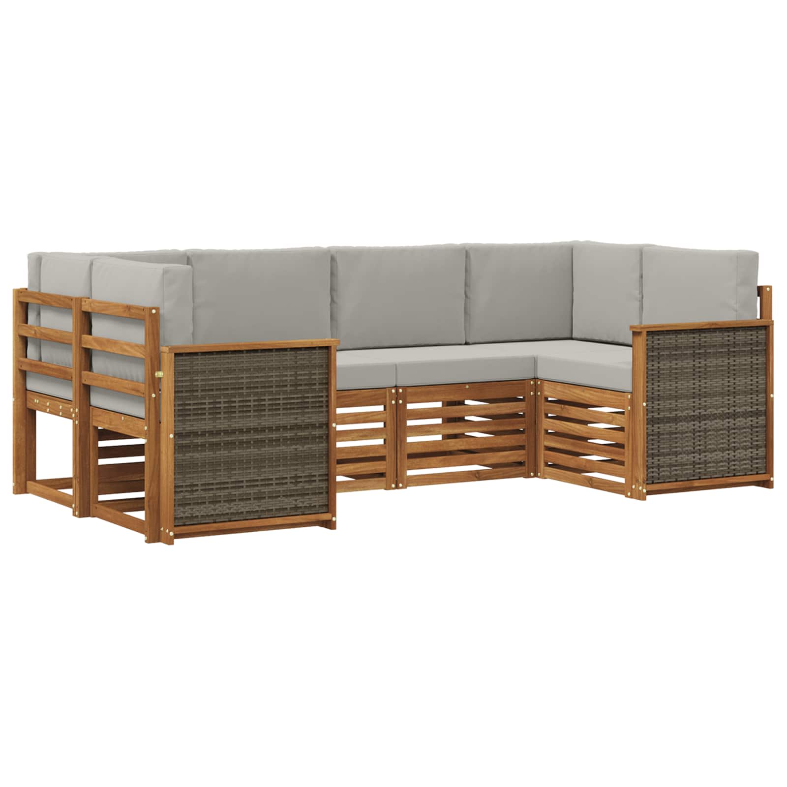 vidaXL Sofa-Sets 6 pcs Naturel Massief Acaciahout