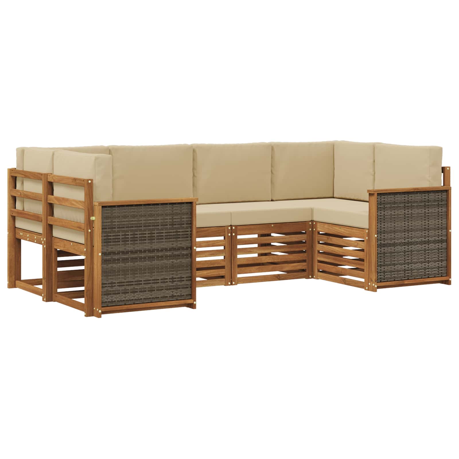 vidaXL Sofa-Sets 6 pcs Naturel Massief Acaciahout