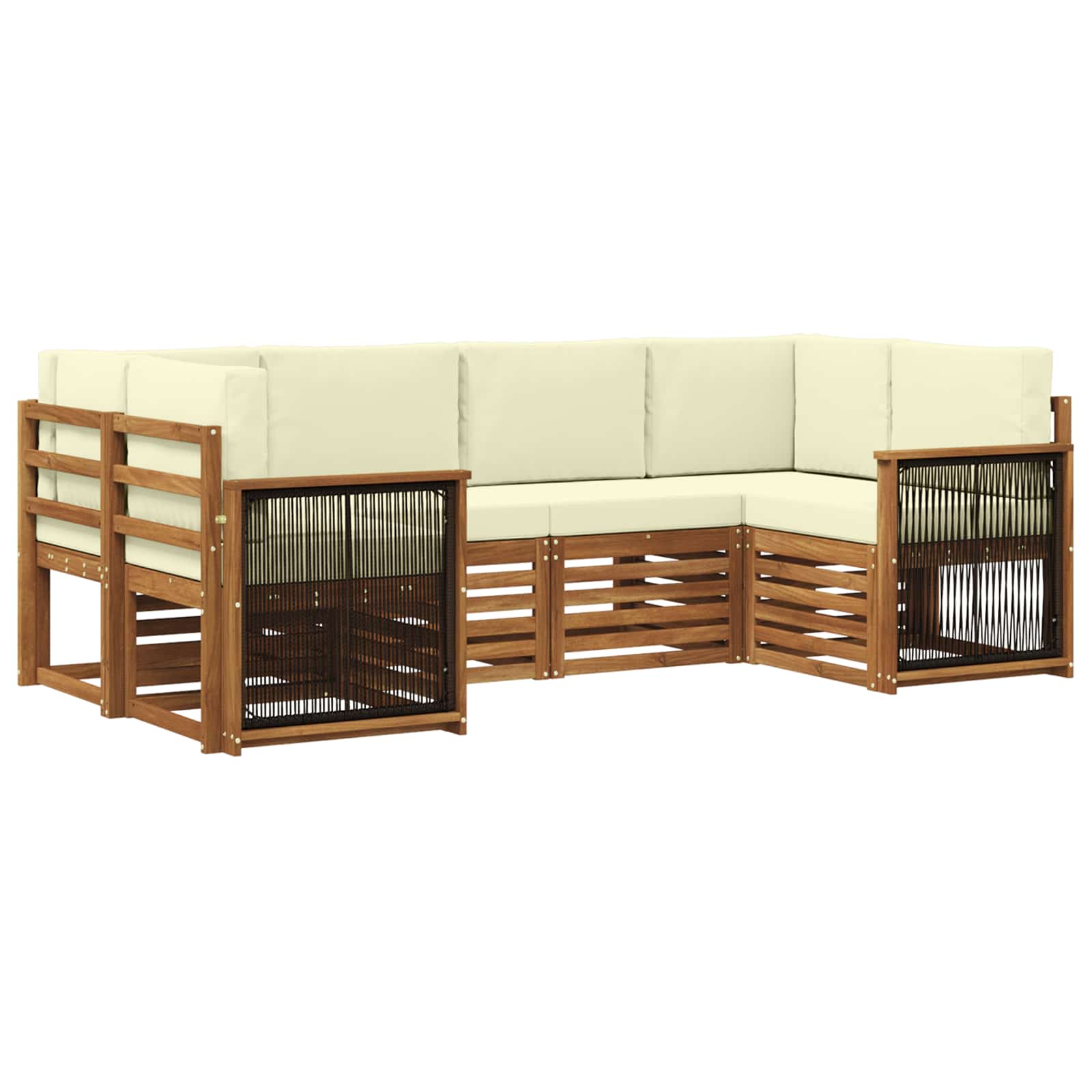 vidaXL Sofa-Sets 6 pcs Naturel Massief Acaciahout