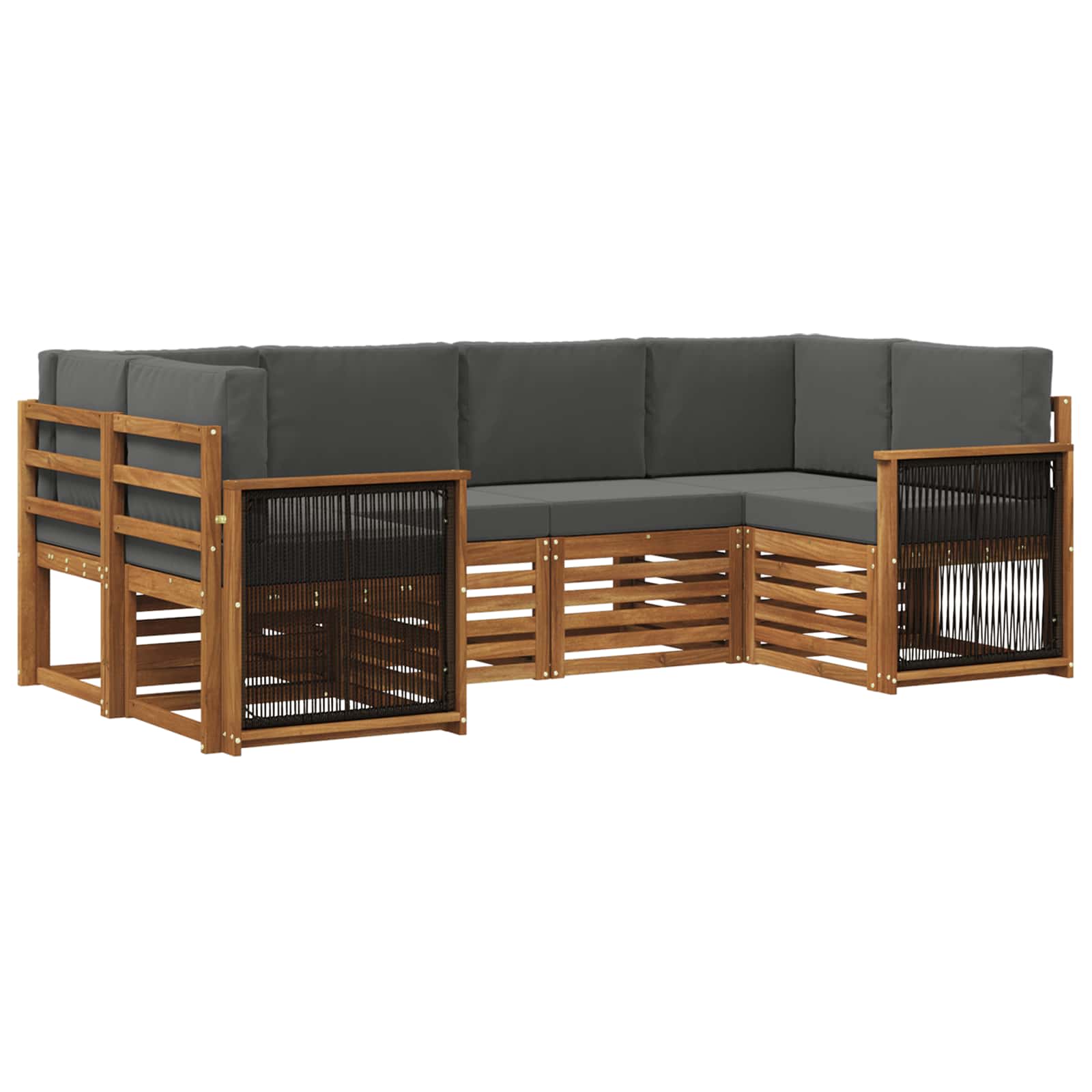 vidaXL Sofa-Sets 6 pcs Naturel Massief Acaciahout