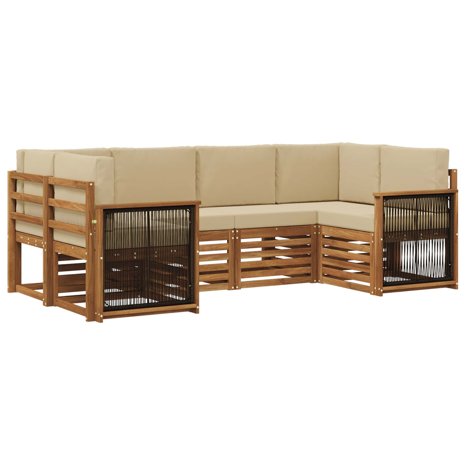 vidaXL Sofa-Sets 6 pcs Naturel Massief Acaciahout