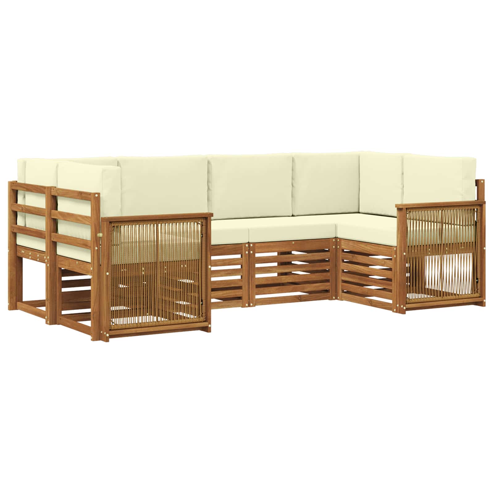 vidaXL Sofa-Sets 6 pcs Naturel Massief Acaciahout
