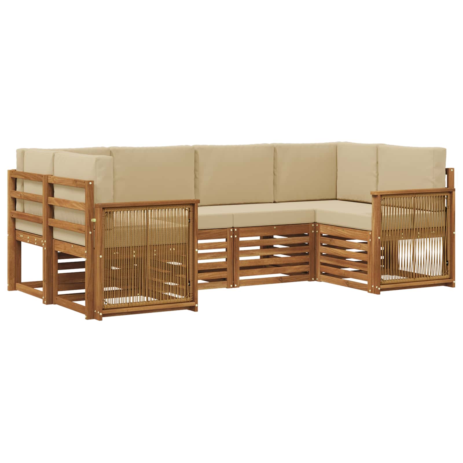 vidaXL Sofa-Sets 6 pcs Naturel Massief Acaciahout