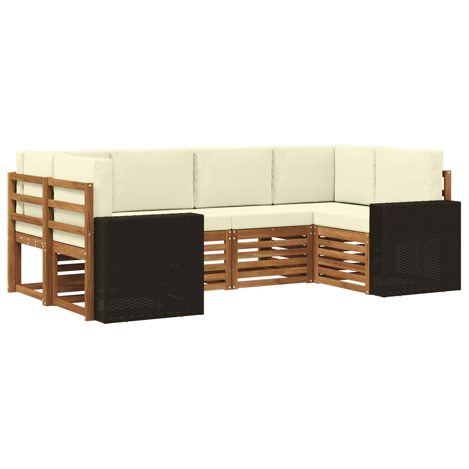 vidaXL Sofa-Sets 6 pcs Naturel Massief Acaciahout