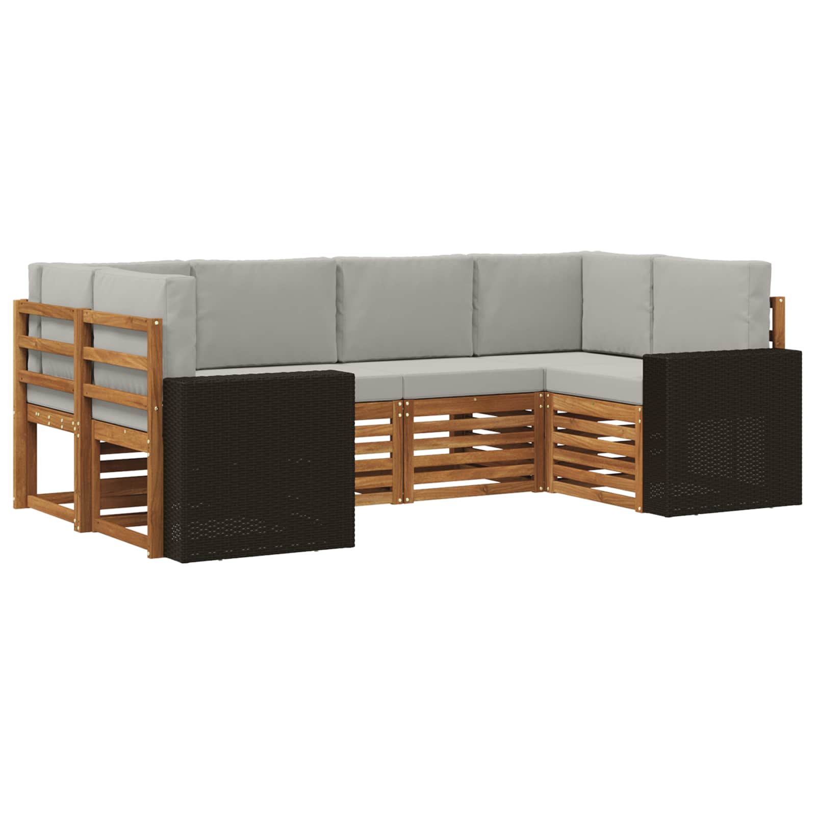 vidaXL Sofa-Sets 6 pcs Naturel Massief Acaciahout